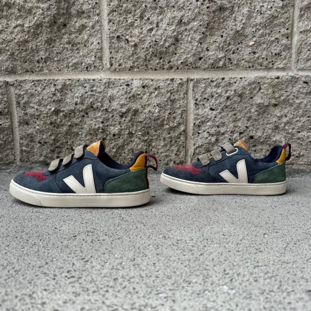 VEJA Multicolor V-10 Nautico Sneakers Boys 3 34 Colorblock Suede Shoes Sneaker - Picture 2 of 11